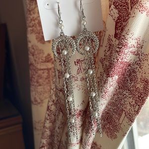 WHBM: Silver & Pearl Earrings